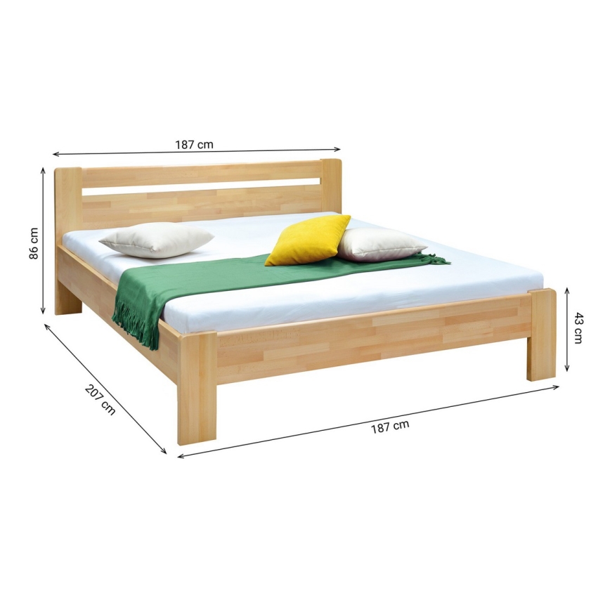 Tweepersoonsbed AMARA 180x200 cm beuken