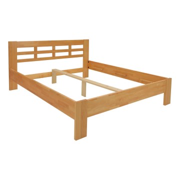 Tweepersoonsbed gemaakt van massief hout ANGELA 180x200 cm walnoot lamp