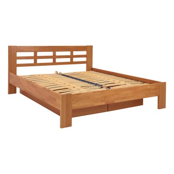 Tweepersoonsbed gemaakt van massief hout met een opslagruimte ANGELA 180x200 cm walnoot