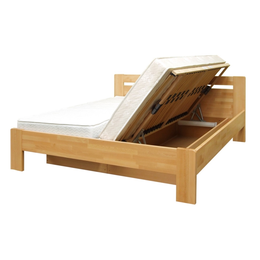 Tweepersoonsbed met een opslagruimte AMARA 180x200 cm beuken