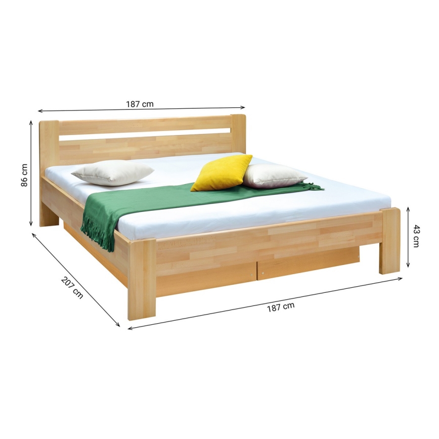 Tweepersoonsbed met een opslagruimte AMARA 180x200 cm beuken