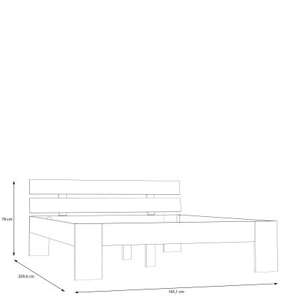 Tweepersoonsbed PIROA 160x200 cm beige