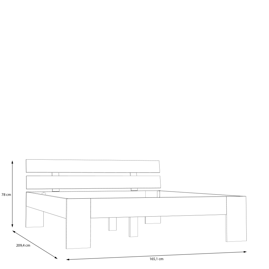 Tweepersoonsbed PIROA 160x200 cm beige