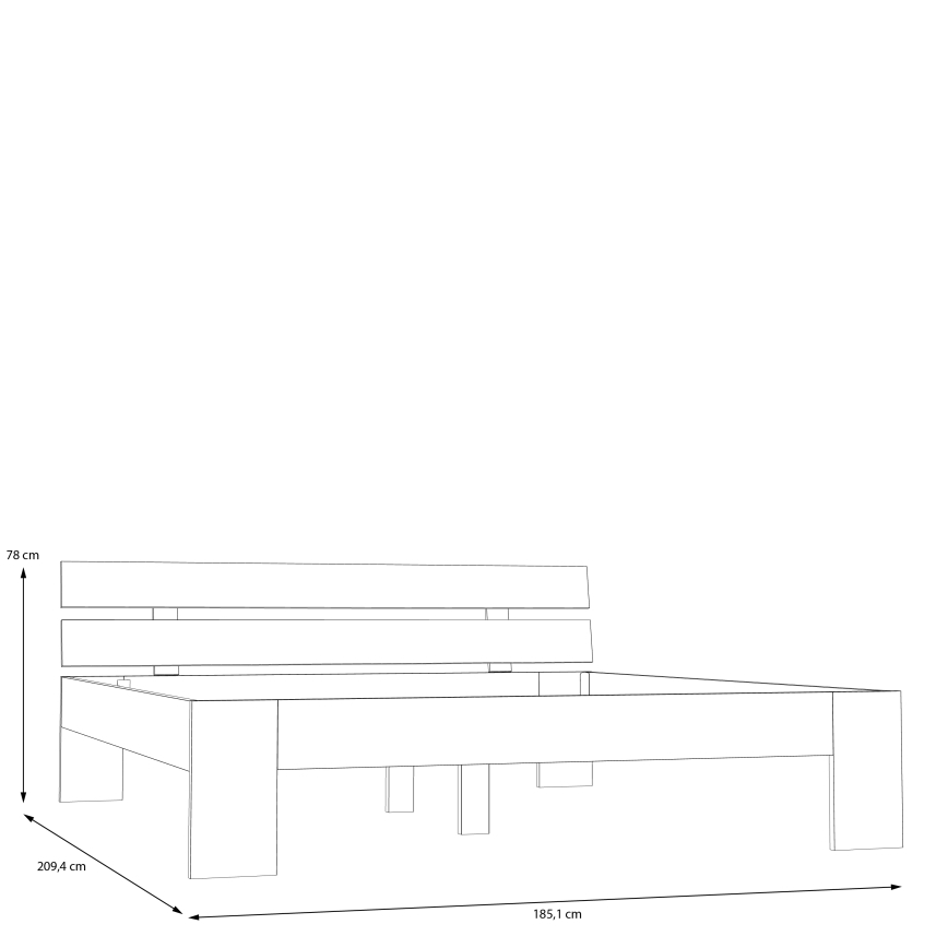 Tweepersoonsbed PIROA 180x200 cm beige