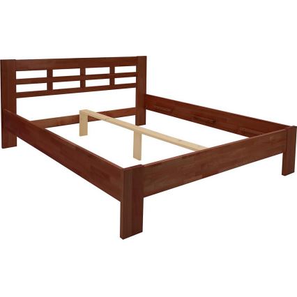 Tweepersoonsbed van massief hout ANGELA 180x200 cm donkere walnoot