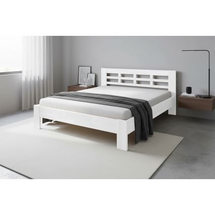Tweepersoonsbed van massief hout ANGELA 180x200 cm wit