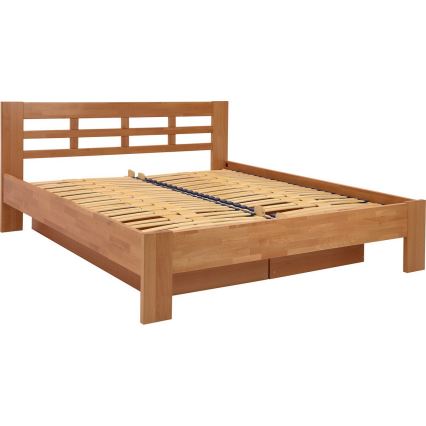 Tweepersoonsbed van massief hout met opbergruimte ANGELA 180x200 cm pruim