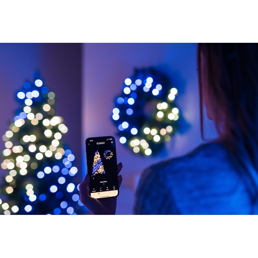 Twinkly - Couronne de Noël RVB à intensité variable 50xLED d. 60 cm Wi-Fi