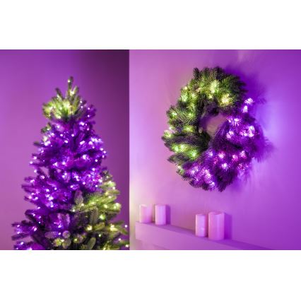 Twinkly - Couronne de Noël RVB à intensité variable 50xLED d. 60 cm Wi-Fi