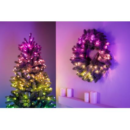 Twinkly - Couronne de Noël RVB à intensité variable 50xLED d. 60 cm Wi-Fi