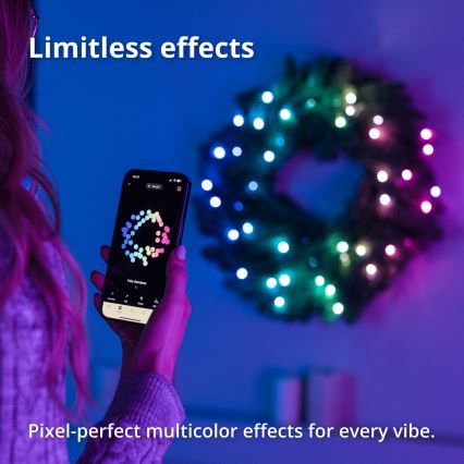 Twinkly - Couronne de Noël RVB à intensité variable 50xLED d. 60 cm Wi-Fi