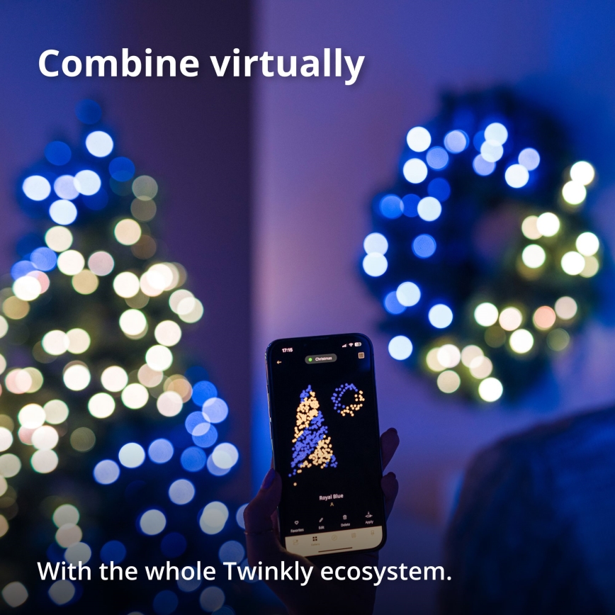 Twinkly - Couronne de Noël RVB à intensité variable 50xLED d. 60 cm Wi-Fi