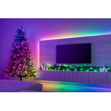 Twinkly - регульована настінна прикраса Різдва LED RGBW GARLAND 50xLED 2,7 м Wi-Fi