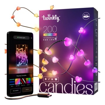 Twinkly - Guirlande de Noël LED RGB à intensité variable CANDIES 200xLED 14 m USB Wi-Fi