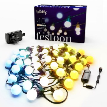 Twinkly - Guirlande décorative LED d'extérieur FESTOON 40xLED 24m IP44 Wi-Fi