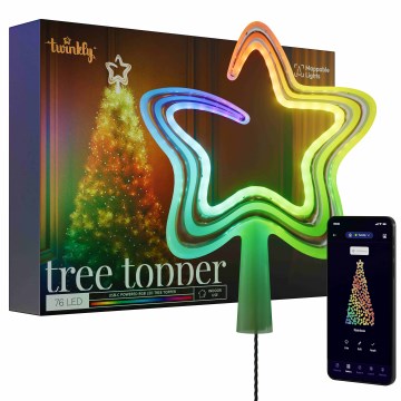 Twinkly - LED RGB Dimbaar Kerstmis ster TREE TOPPER 76xLED USB Wi-Fi
