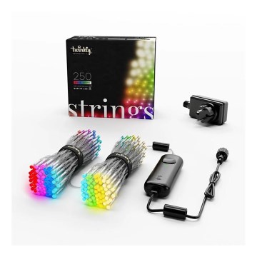 Twinkly - LED RGBW Dimbaar buitenshuis Kerst lichtsnoer STRINGS 250xLED 23,5m IP44 Wi-Fi