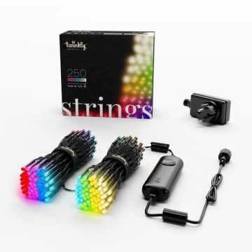 Twinkly - LED RGBW Dimbare buiten kerstverlichting STRINGS 250xLED 23,5m IP44 Wi-Fi