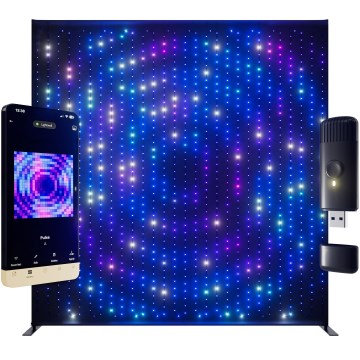 Twinkly - LED RGBW dimbare, muziekgestuurde buitenlichtwand LIGHTWALL 1120xLED 2,6x2,7 m IP44 Wi-Fi + Music Dongle