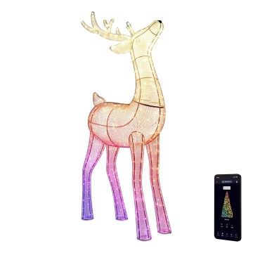 Twinkly - Renne de Noël RGBW d'extérieur à intensité variable REINGEERS 240xLED IP44 Wi-Fi
