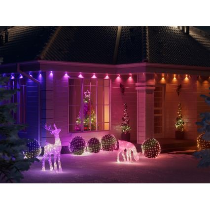 Twinkly - LED RGBW Dimbaar buitenshuis Kerstmis rendier REINGEERS 160xLED IP44 Wi-Fi