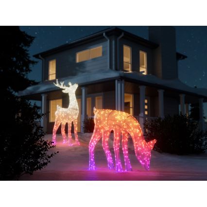 Twinkly - LED RGBW Dimbaar buitenshuis Kerstmis rendier REINGEERS 160xLED IP44 Wi-Fi