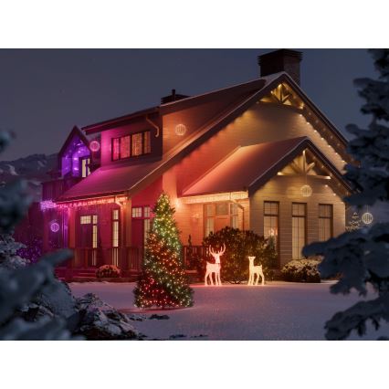 Twinkly - Dimbare RGBW LED buitenkerstrendier REINGEERS 200xLED IP44 Wi-Fi