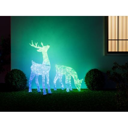 Twinkly - LED RGBW Dimbaar buitenshuis Kerstmis rendier REINGEERS 240xLED IP44 Wi-Fi