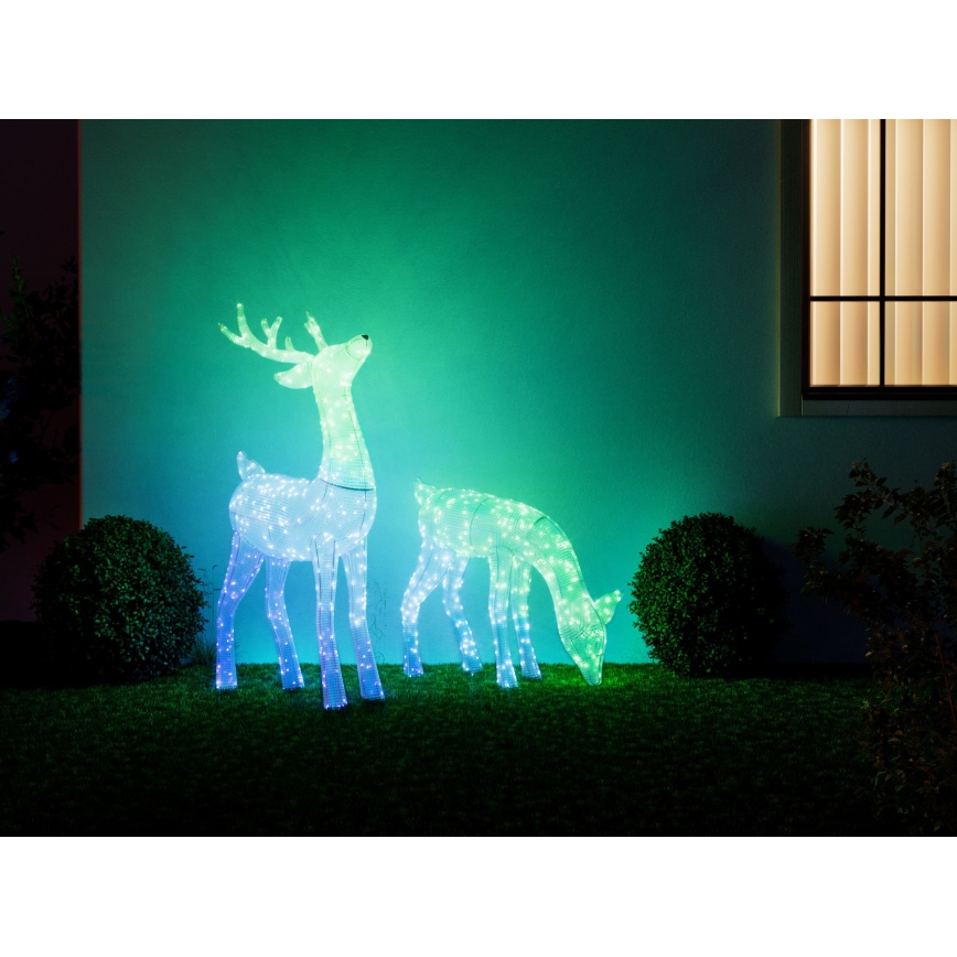 Twinkly - LED RGBW Dimbaar buitenshuis Kerstmis rendier REINGEERS 240xLED IP44 Wi-Fi