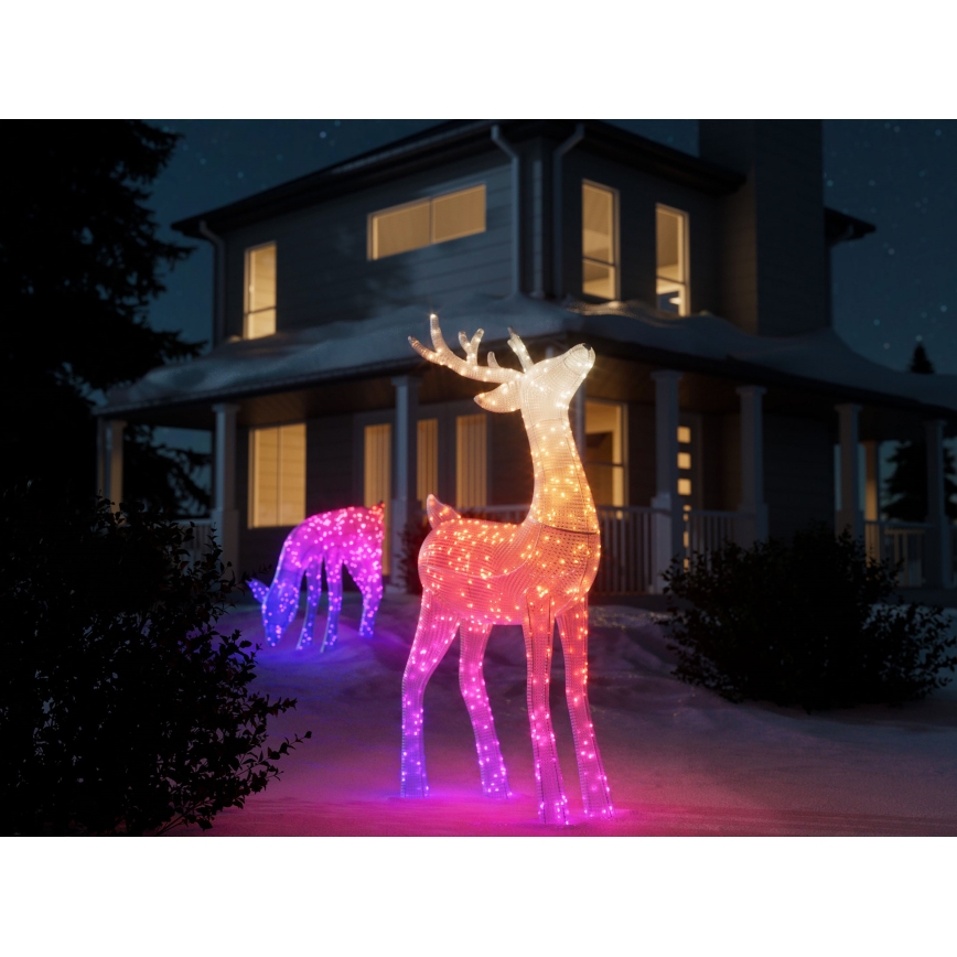 Twinkly - LED RGBW Dimbaar buitenshuis Kerstmis rendier REINGEERS 240xLED IP44 Wi-Fi