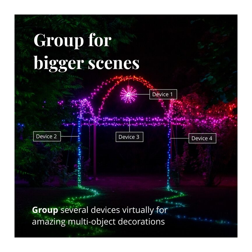 Twinkly - LED RGB À intensité variable extérieur poinsettia SPRITZER 200xLED IP44 Wi-Fi
