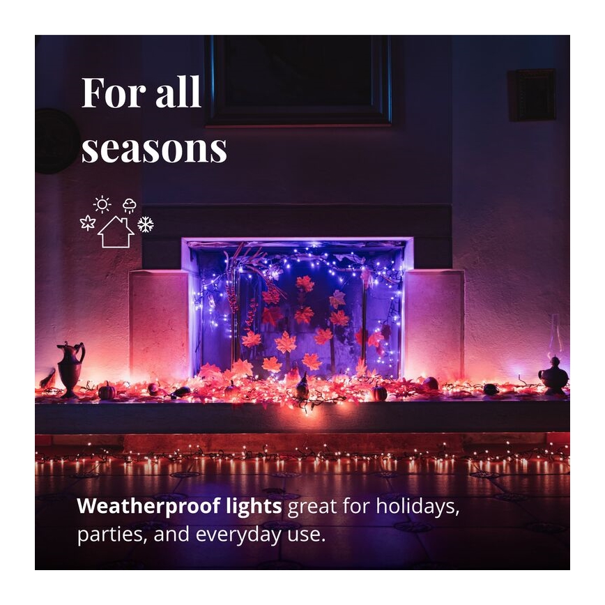 Twinkly - LED RGBW Dimbaar buitenshuis Kerst lichtsnoer CLUSTER 400xLED 9,5m IP44 Wi-Fi