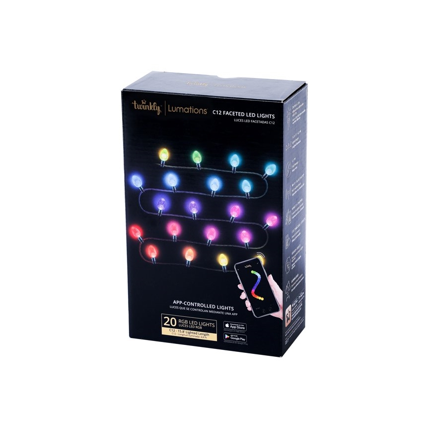 Twinkly - LED RGB Dimbare buitenkerstverlichting FACETED 40xLED 14,5 m IP44 Wi-Fi
