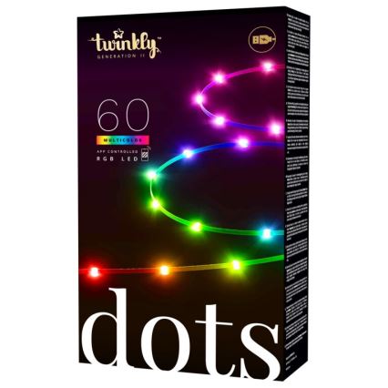 Twinkly - LED RGB Dimbare strip DOTS 60xLED 3 m Wi-Fi USB