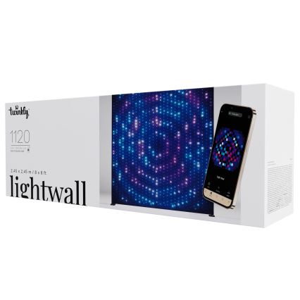 Twinkly - LED RGBW Stmívatelný venkovní vánoční závěs LIGHTWALL 1120xLED 2,6x2,7 m IP44 Wi-Fi + Music Dongle