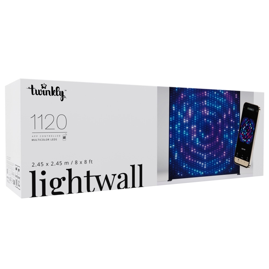 Twinkly - LIGHTWALL mur lumineux extérieur LED RGBW dimmable et musical 1120xLED 2,6x2,7 m IP44 Wi-Fi + dongle musical