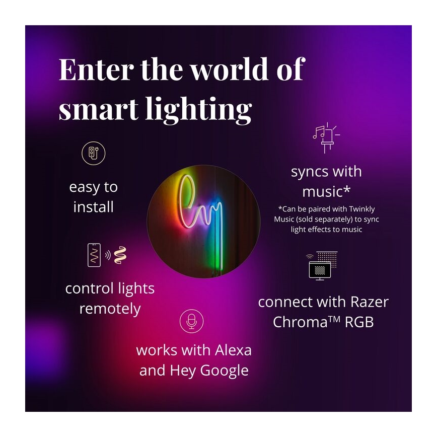 Twinkly - LED RGB Dimbare strip FLEX 200xLED 2 m Wi-Fi