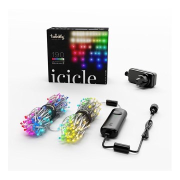 Twinkly TWI190SPP-TEU - LED RGB Kerst Lichtgordijn voor buiten 190xLED 11,5m IP44 Wi-Fi