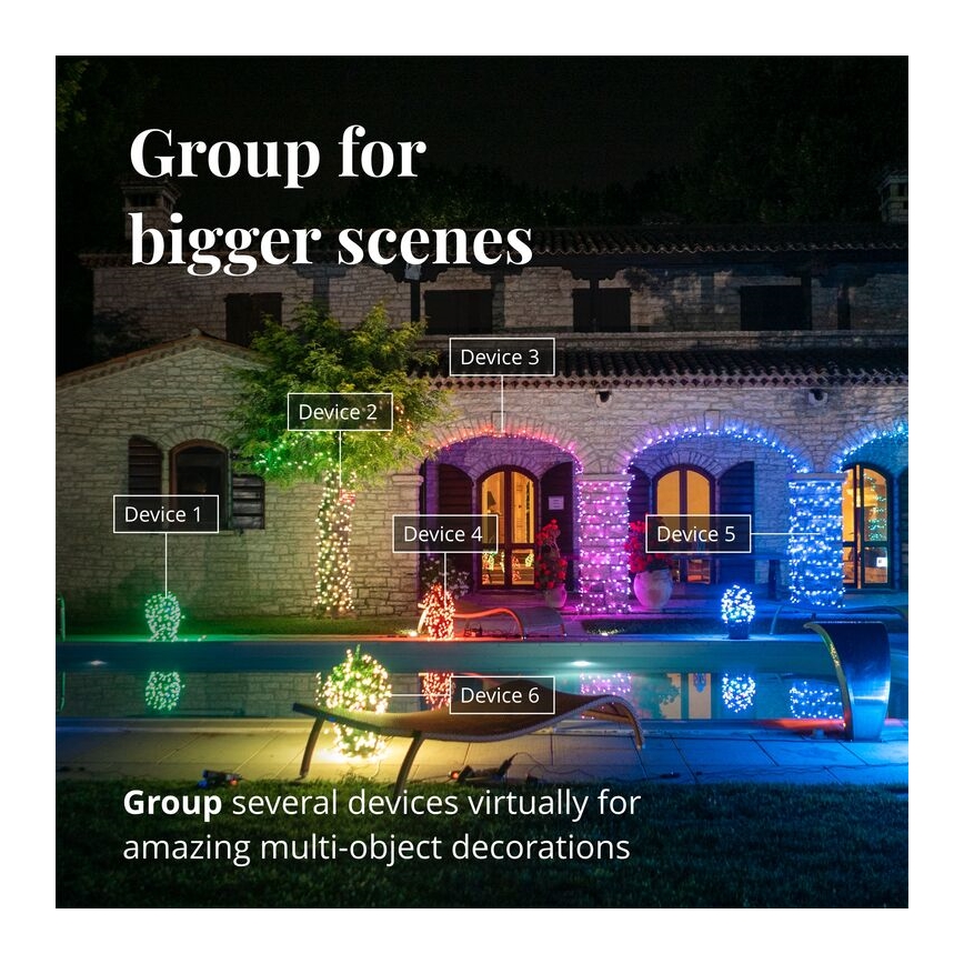 Twinkly - LED RGB Dimbaar buitenshuis Kerst gordijn ICICLE 190xLED 11,5m IP44 Wi-Fi