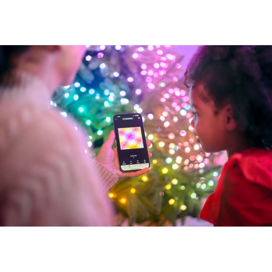 Twinkly - Guirlande LED RGB à intensité réglable CANDIES 100 LED 8 m USB Wi-Fi