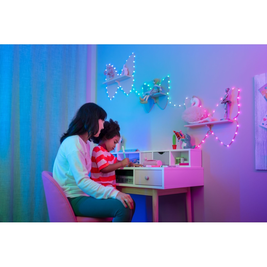 Twinkly - Guirlande LED RGB à intensité réglable CANDIES 100 LED 8 m USB Wi-Fi