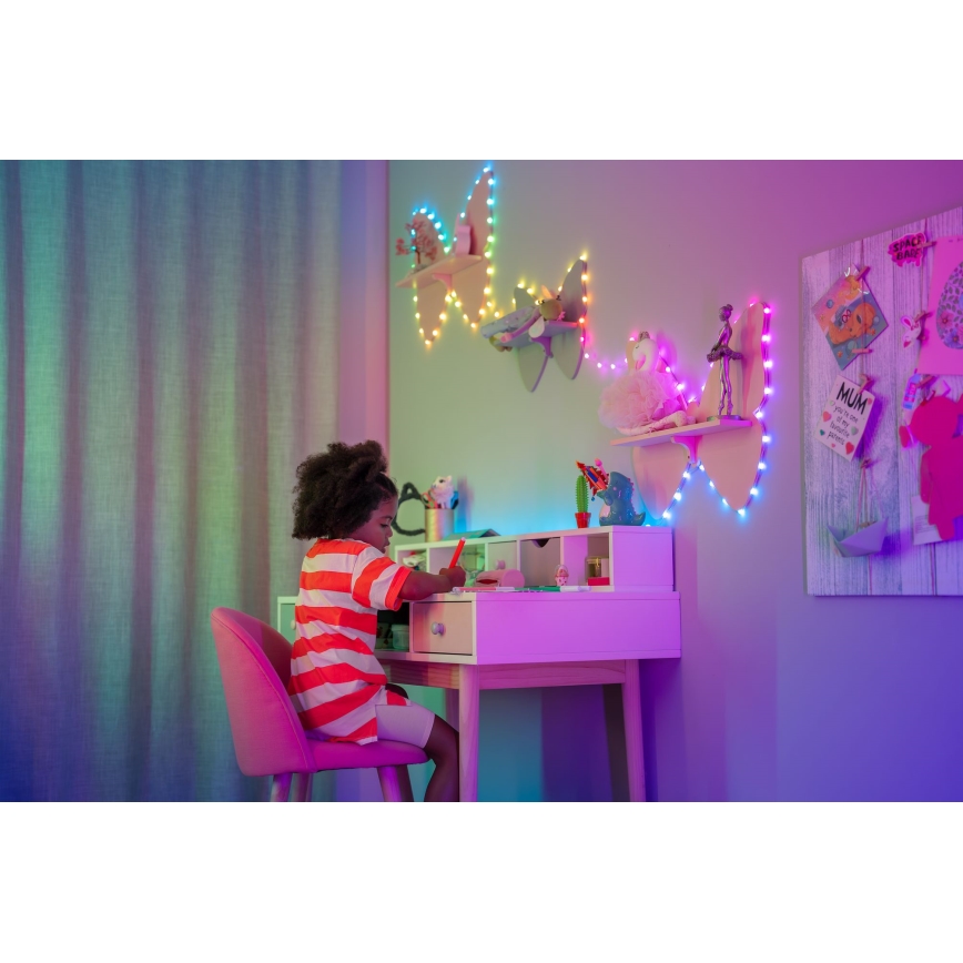 Twinkly - Guirlande LED RGB à intensité réglable CANDIES 100 LED 8 m USB Wi-Fi