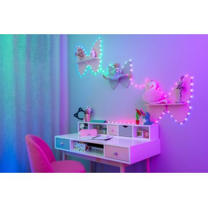 Twinkly - Guirlande LED RGB à intensité réglable CANDIES 100 LED 8 m USB Wi-Fi