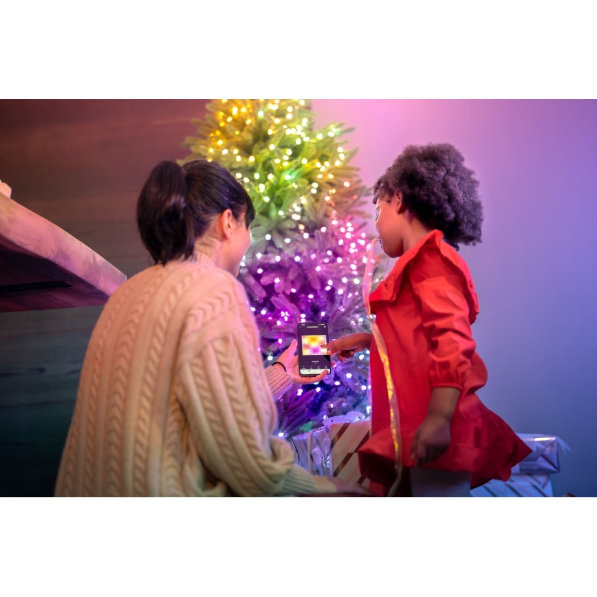Twinkly - LED RGB à intensité variable guirlande de Noël CANDIES 200xLED 14 m USB Wi-Fi