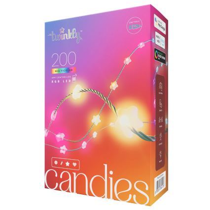 Twinkly - LED RGB Dimbaar Kerst lichtsnoer CANDIES 200xLED 14 m USB Wi-Fi