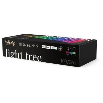 Twinkly - Sapin de Noël LED RGBW extérieur à intensité variable LIGHT TREE 450xLED 3m IP44 Wi-Fi