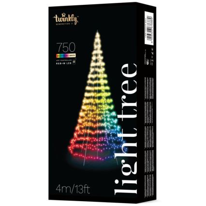Twinkly - Sapin de Noël LED RGBW à intensité variable extérieur LIGHT TREE 750xLED 4m IP44 Wi-Fi
