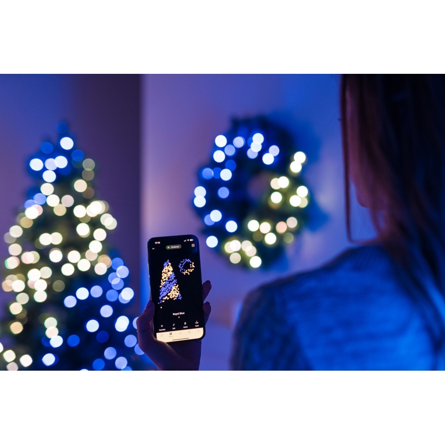 Twinkly - LED RGB À intensité variable Couronne de Noël PRE-LIT WREATH 50xLED d. 61cm Wi-Fi