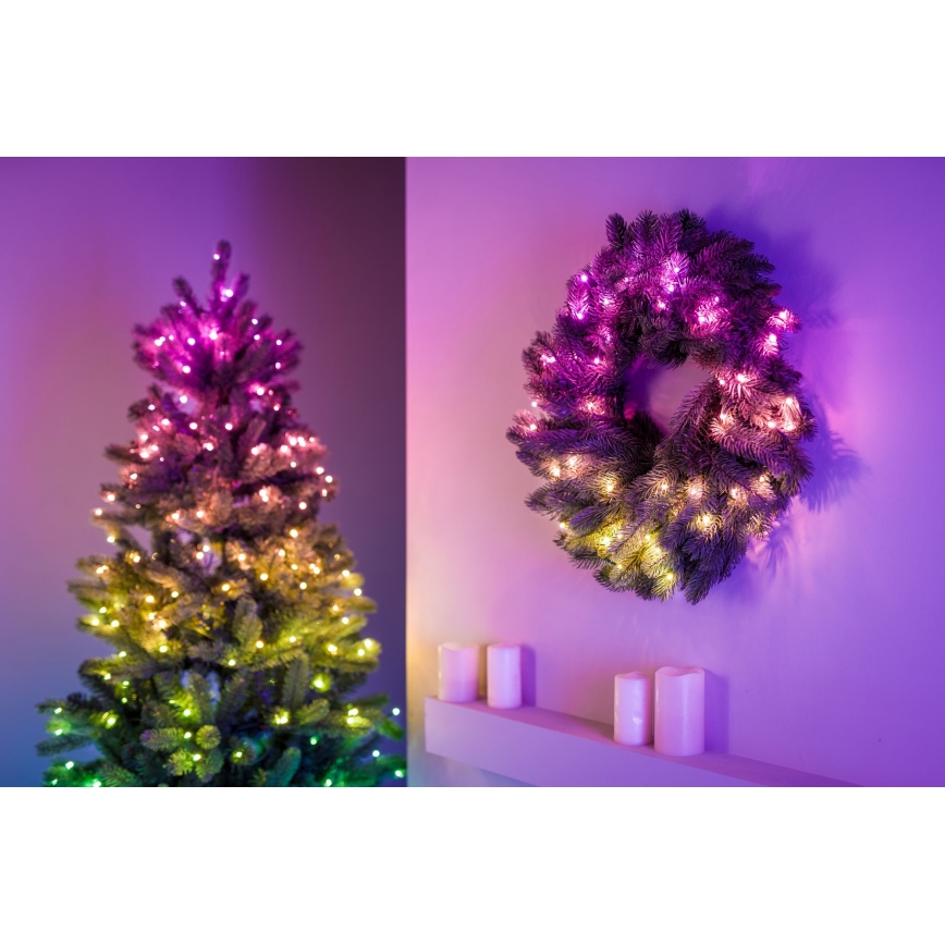 Twinkly - LED RGB À intensité variable Couronne de Noël PRE-LIT WREATH 50xLED d. 61cm Wi-Fi
