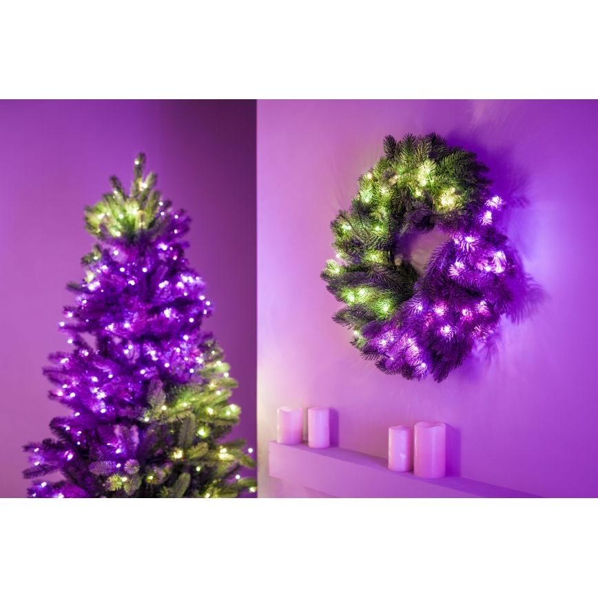 Twinkly - LED RGB À intensité variable Couronne de Noël PRE-LIT WREATH 50xLED d. 61cm Wi-Fi